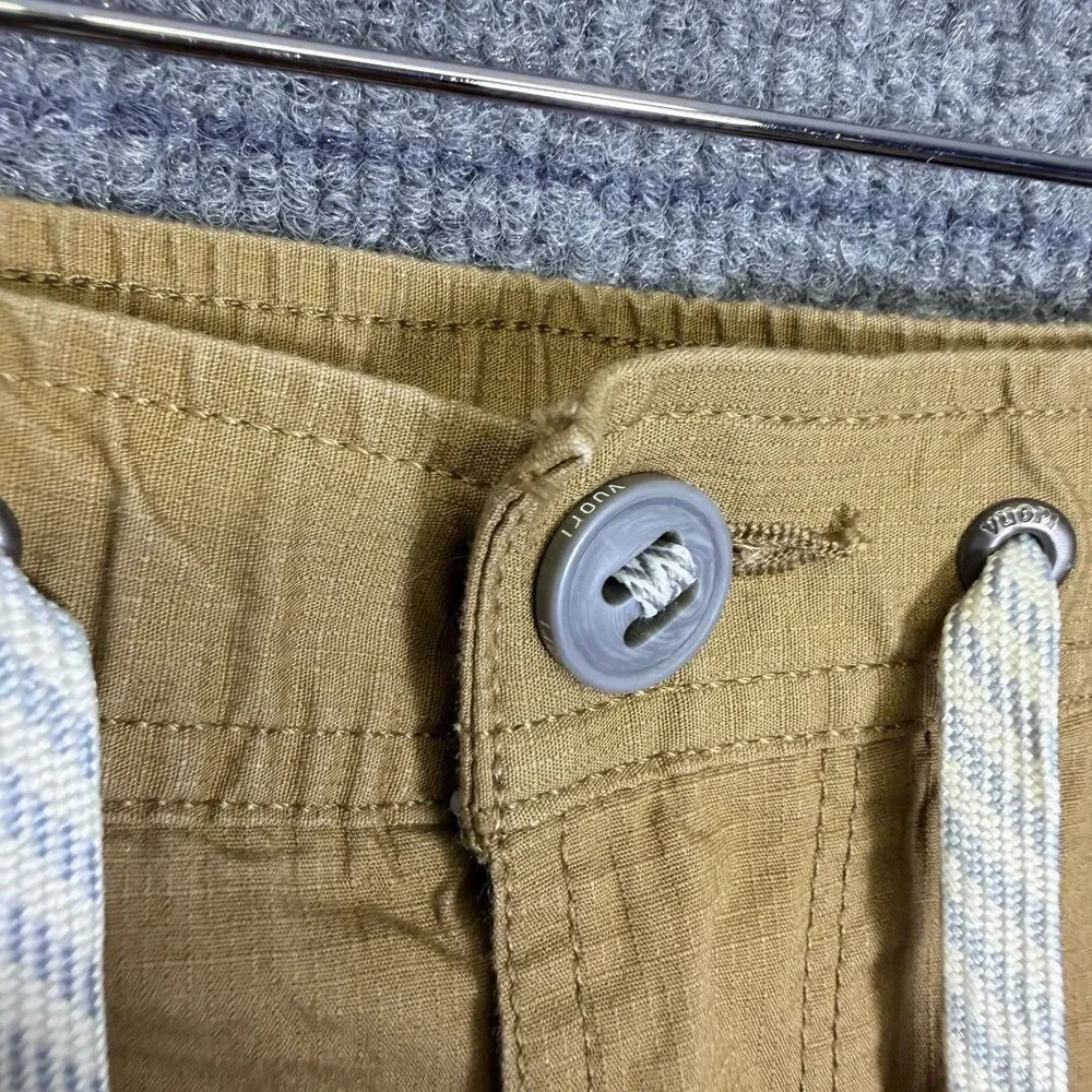 Vuori Straight Leg Pants in Mustard Brown with White Drawstring